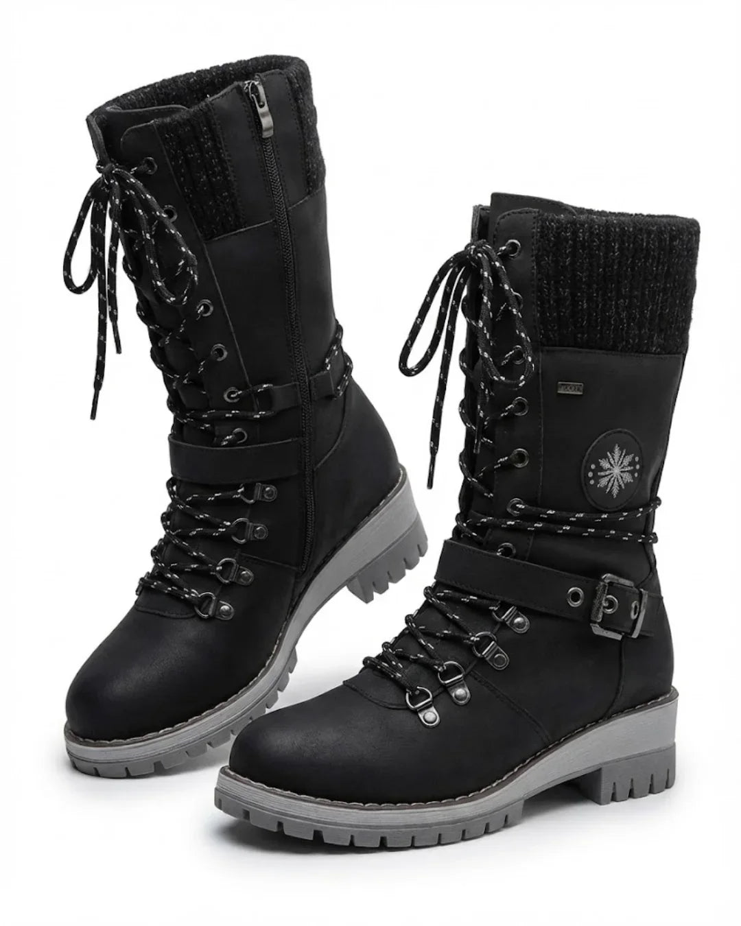 Women’s Lace Up Buckle Strap Hiking Boots