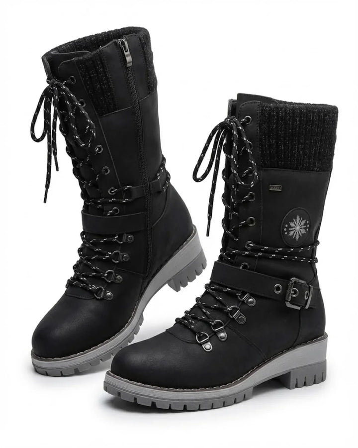 Women’s Lace Up Buckle Strap Hiking Boots
