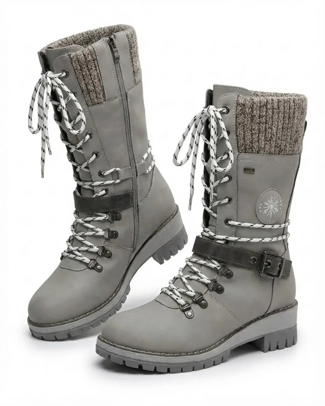 Women’s Lace Up Buckle Strap Hiking Boots