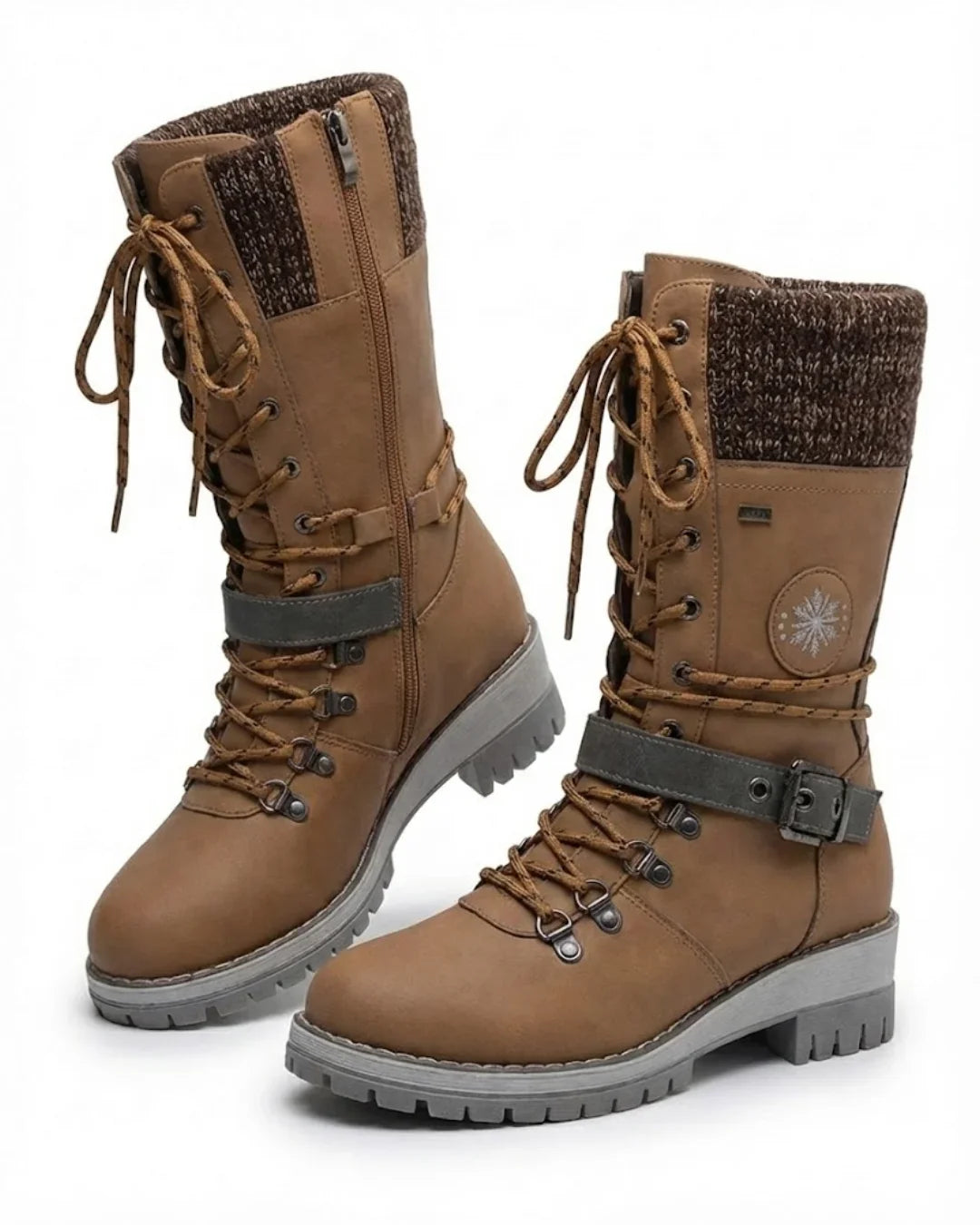 Women’s Lace Up Buckle Strap Hiking Boots