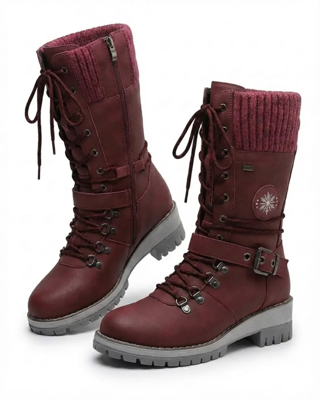 Women’s Lace Up Buckle Strap Hiking Boots