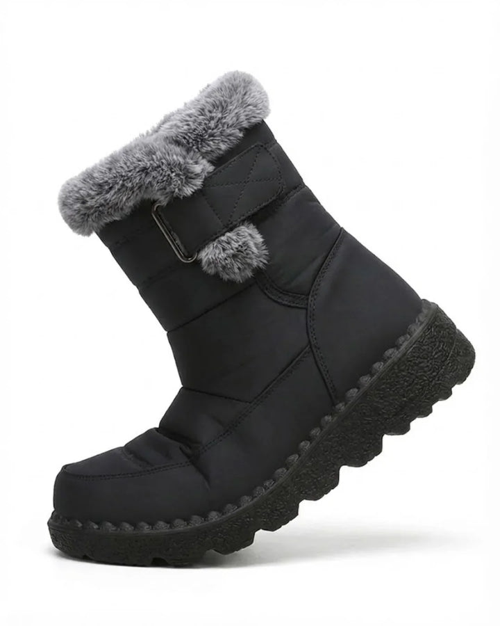 Women’s Faux Fur Trim Buckle Winter Boots