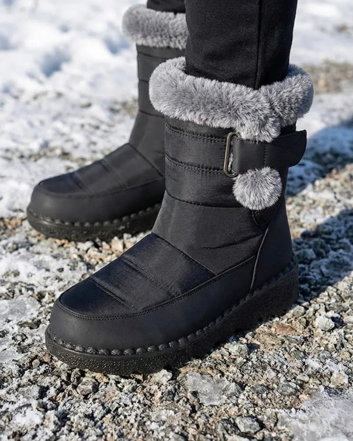 Women’s Faux Fur Trim Buckle Winter Boots