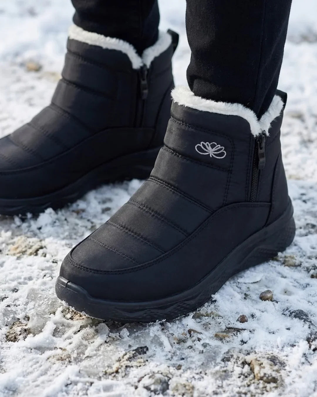 Women’s Quilted Side Zip Winter Ankle Boots