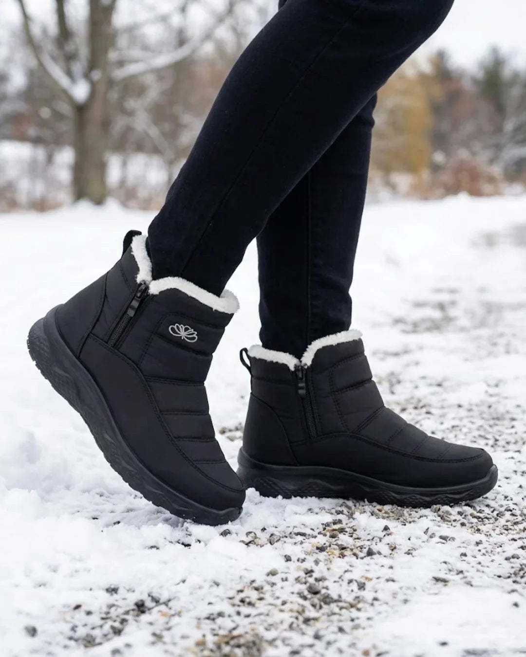 Women’s Quilted Side Zip Winter Ankle Boots