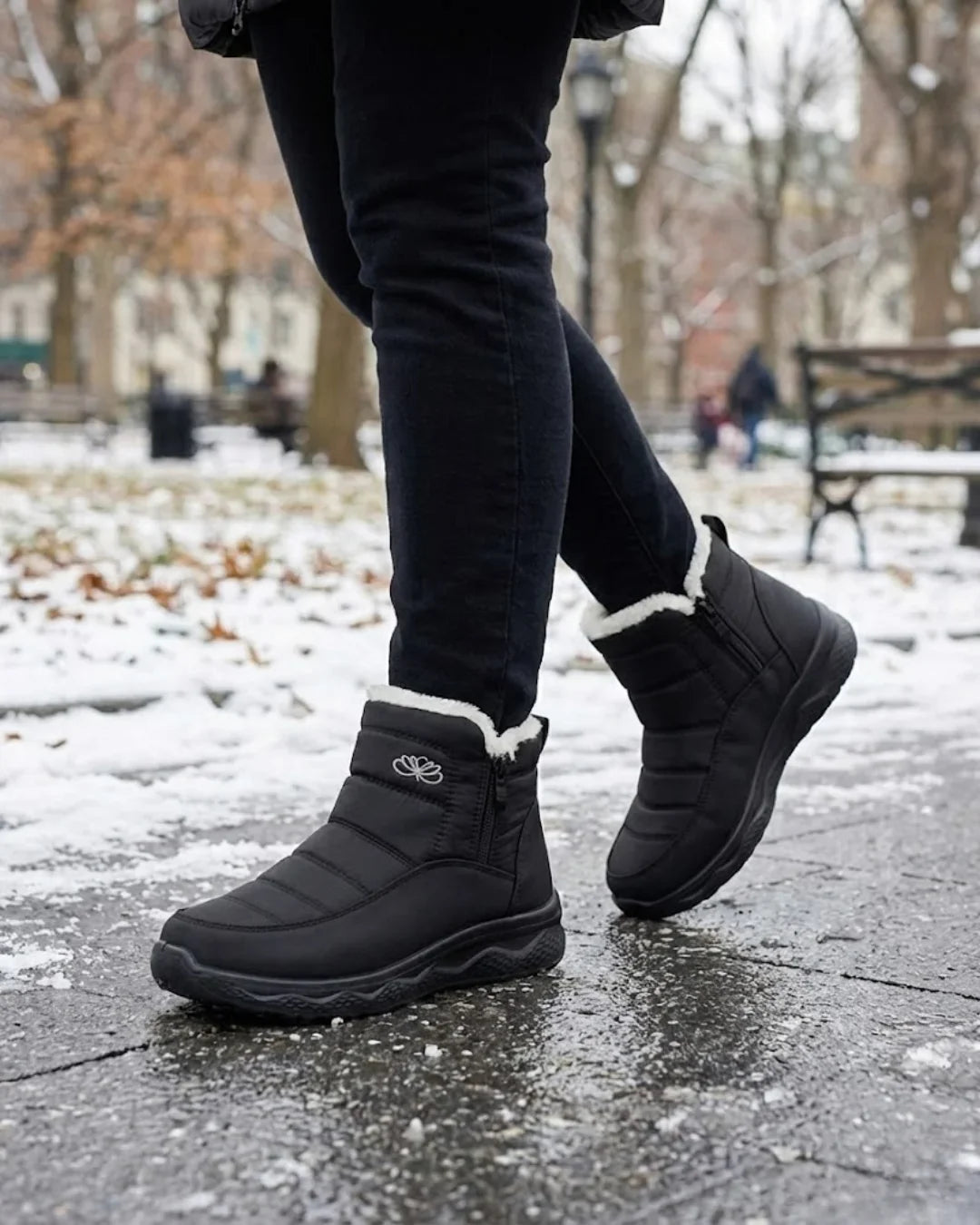 Women’s Quilted Side Zip Winter Ankle Boots