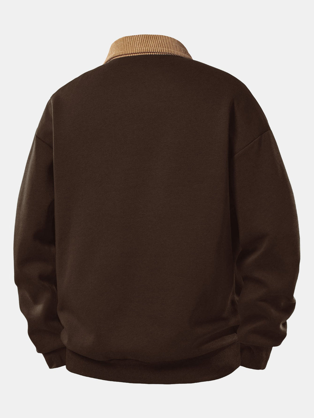 Men’s Relaxed Fit Contrast Corduroy Polo Collar Sweatshirt