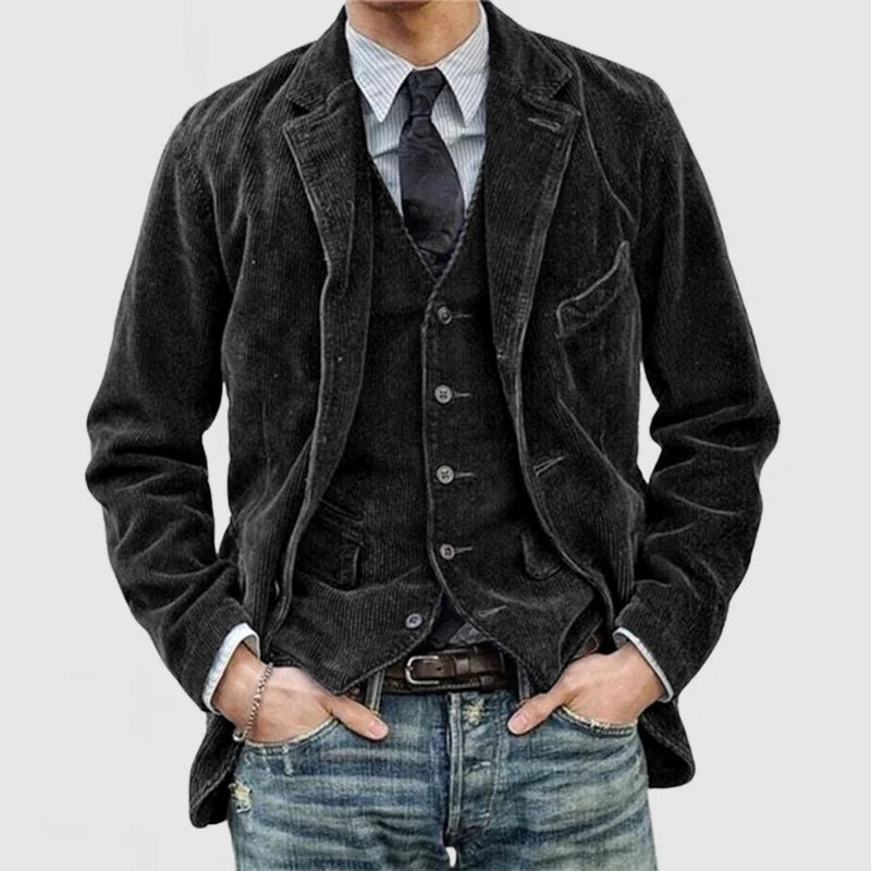 Men’s Vintage Two Piece Blazer And Vest Set