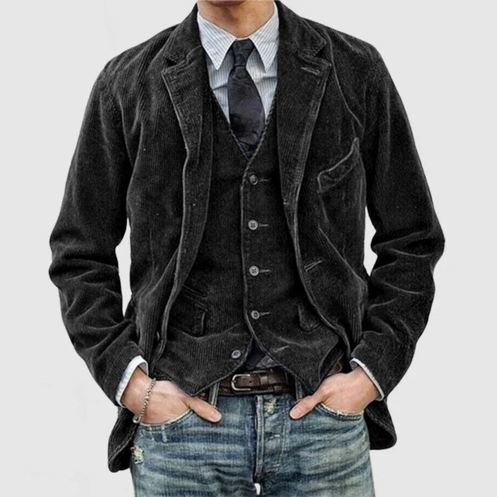 Men’s Vintage Two Piece Blazer And Vest Set