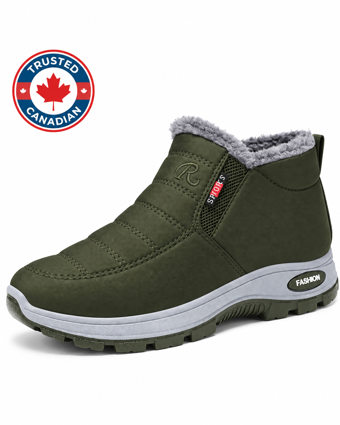 Sianna™ | Quilted Waterproof Slip-On Ankle Boots Green