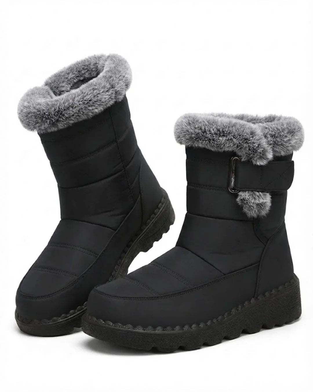 Women’s Faux Fur Trim Buckle Winter Boots