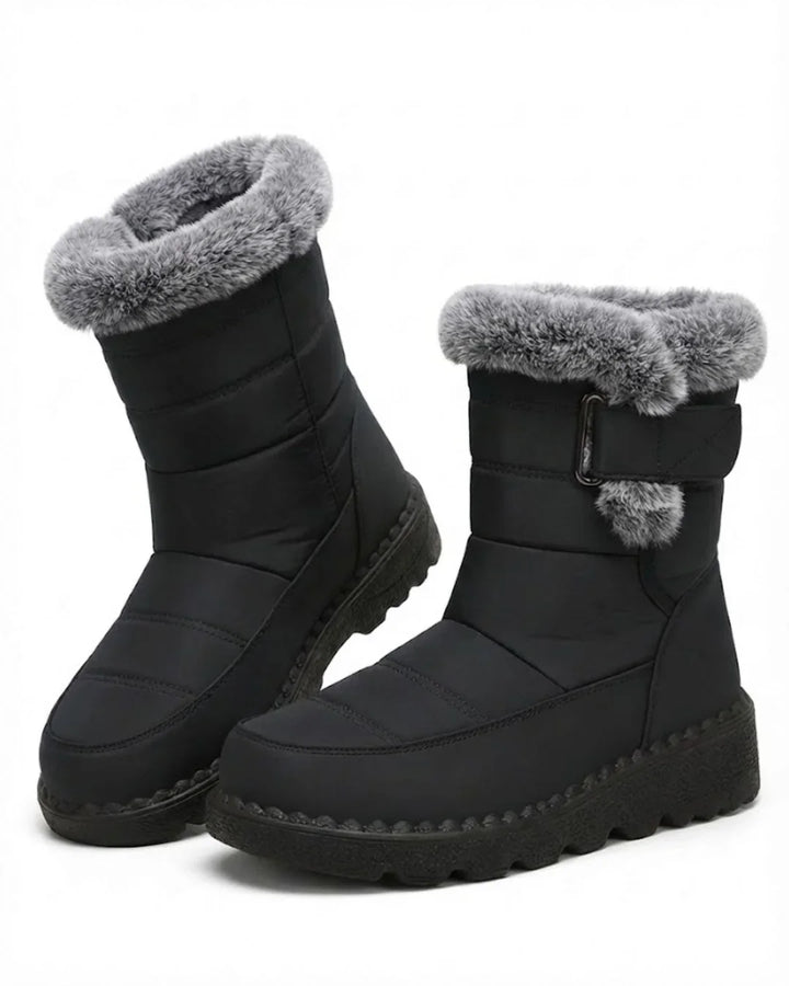 Women’s Faux Fur Trim Buckle Winter Boots