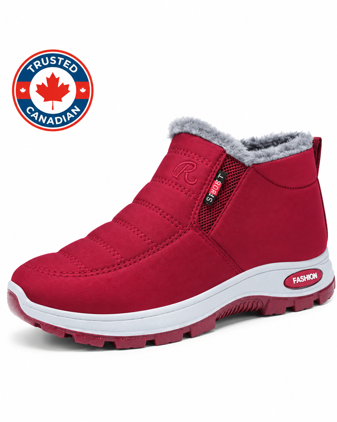 Sianna™ | Quilted Waterproof Slip-On Ankle Boots Dark Red