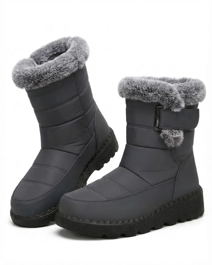 Women’s Faux Fur Trim Buckle Winter Boots