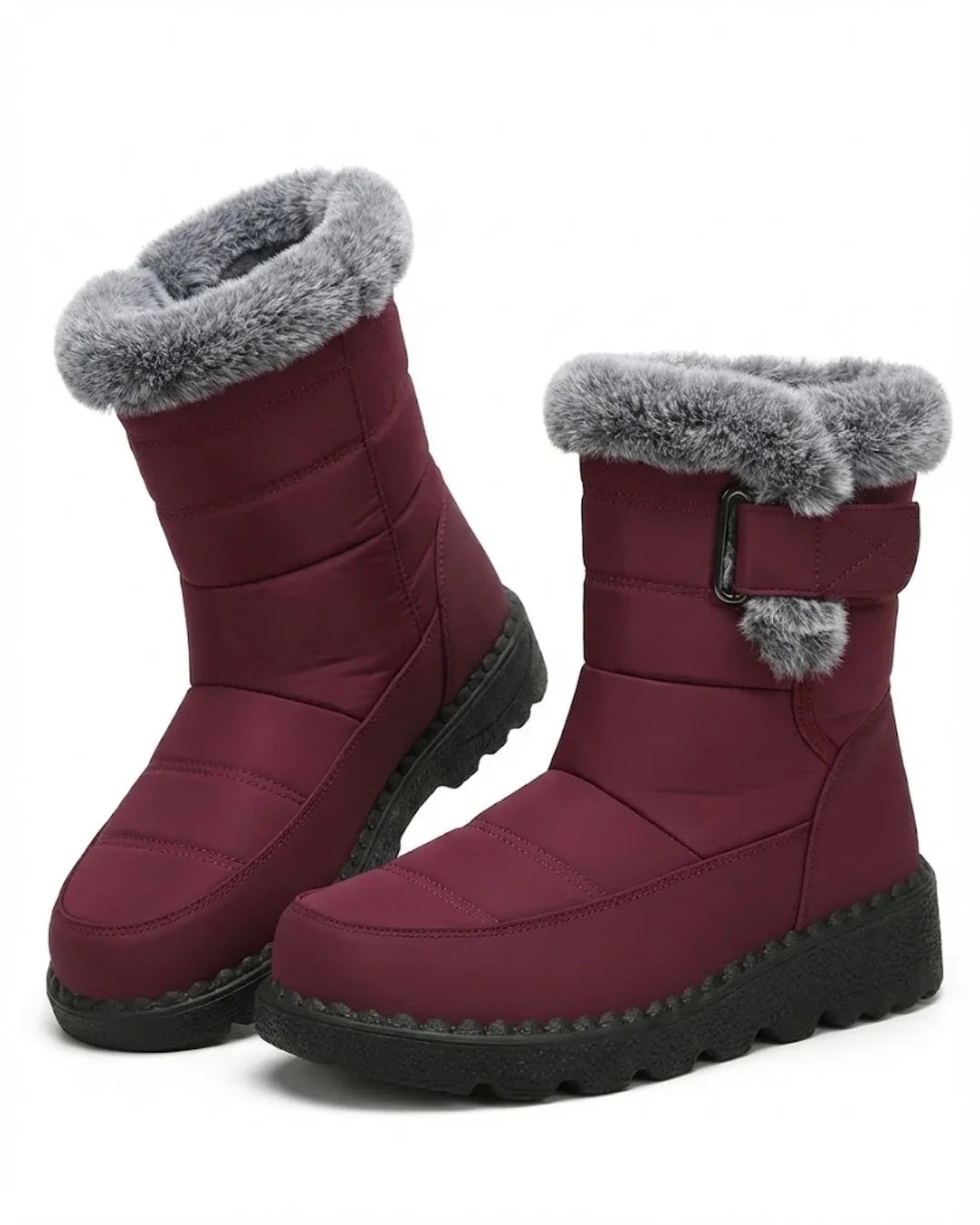 Women’s Faux Fur Trim Buckle Winter Boots