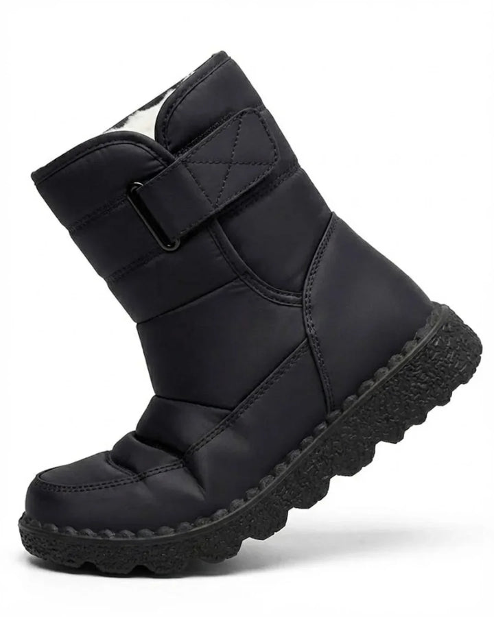 Women’s Quilted Hook-And-Loop Plush-Lined Snow Boots
