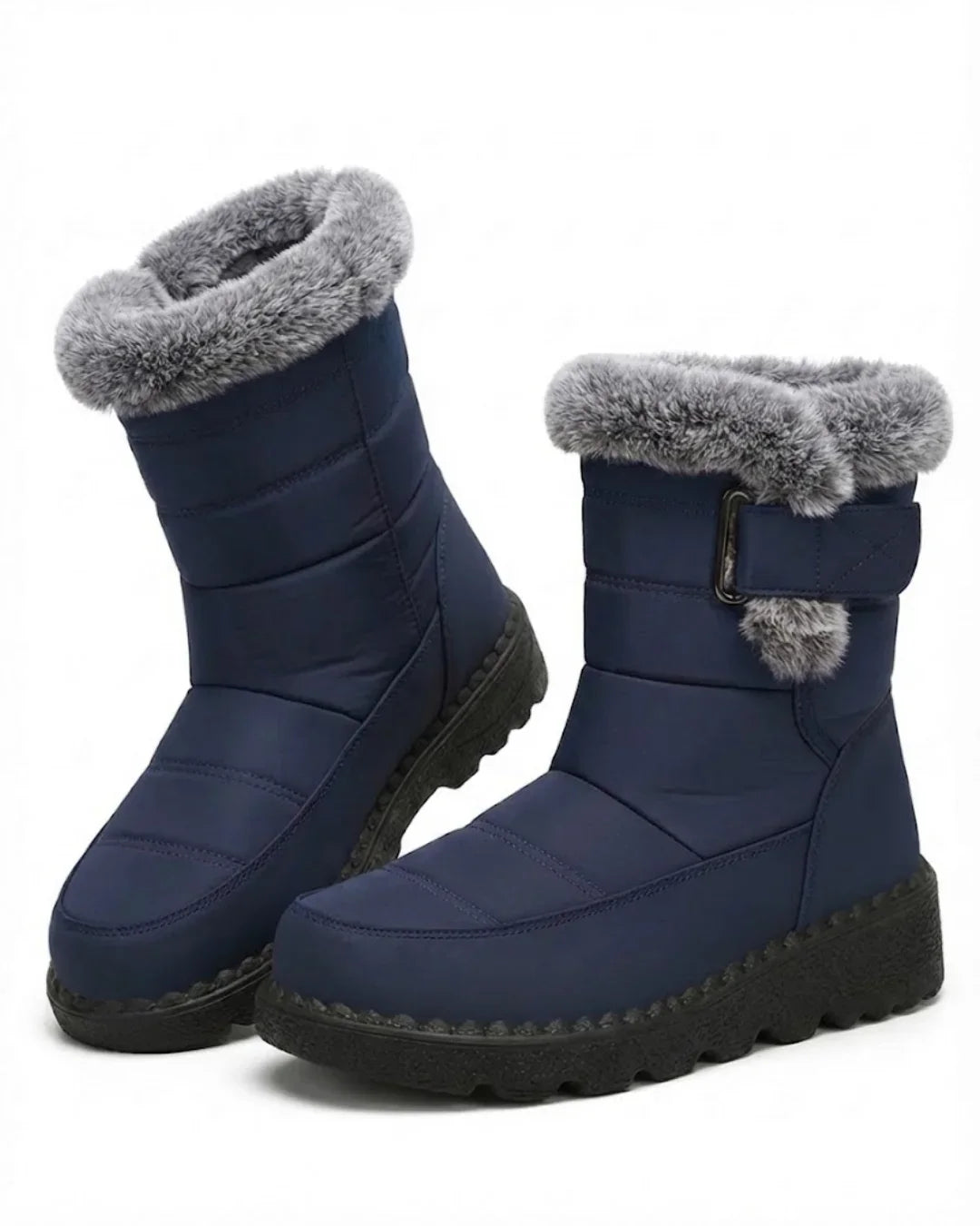 Women’s Faux Fur Trim Buckle Winter Boots