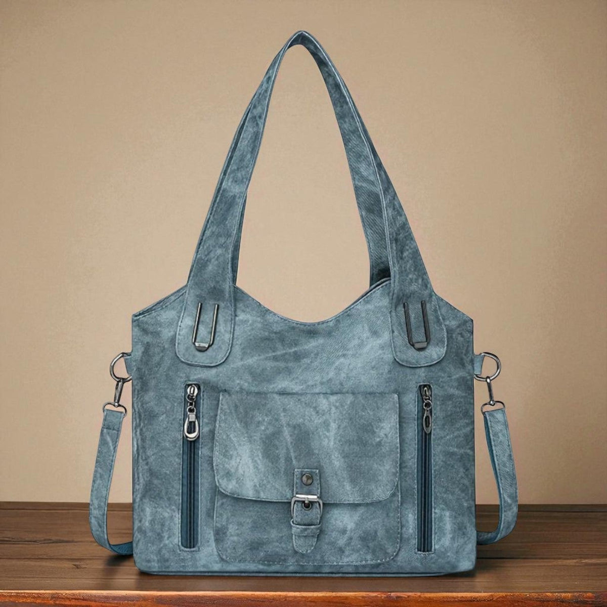 Women’s Detachable Strap Blue Shoulder Bag