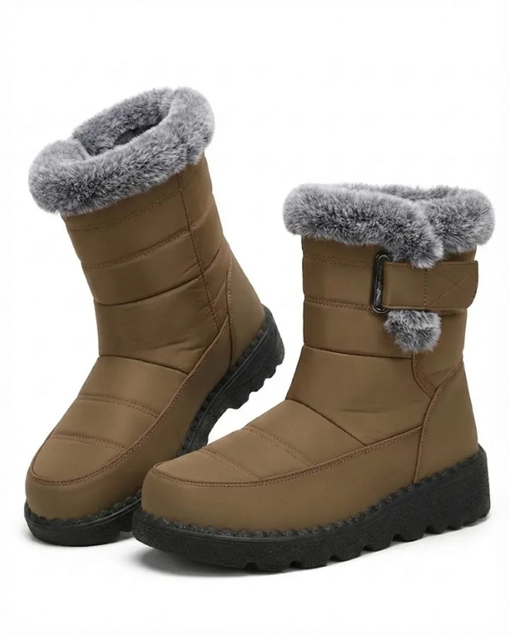 Women’s Faux Fur Trim Buckle Winter Boots