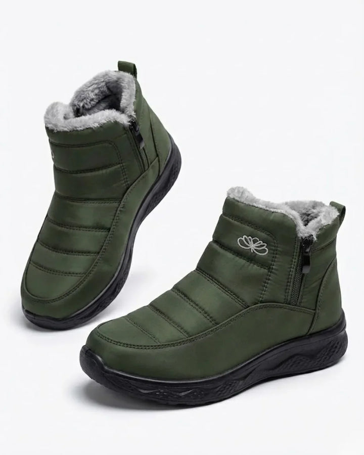 Women’s Quilted Side Zip Winter Ankle Boots