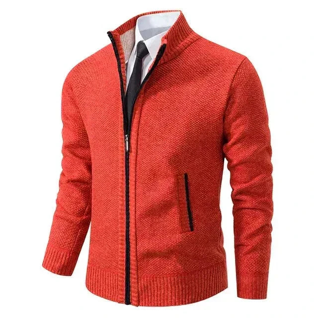 Men’s Zip Up Ribbed Knit Cardigan