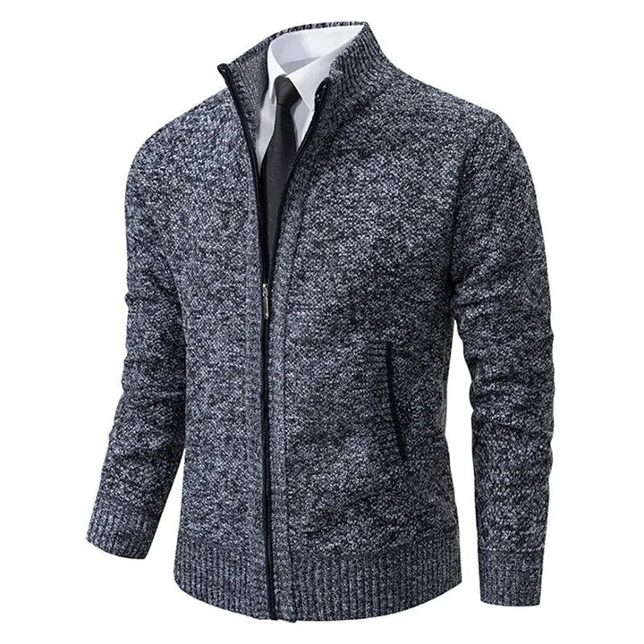 Men’s Zip Up Ribbed Knit Cardigan