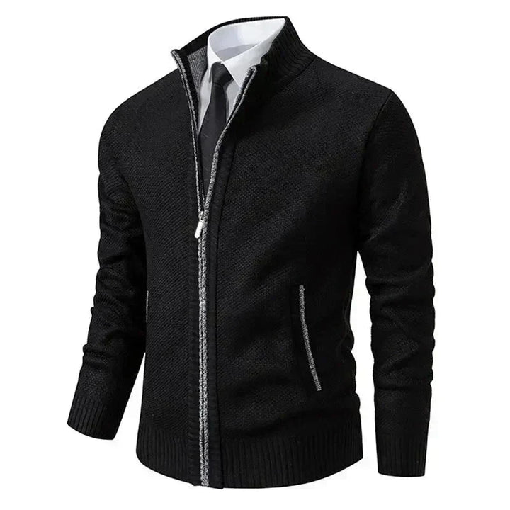 Men’s Zip Up Ribbed Knit Cardigan