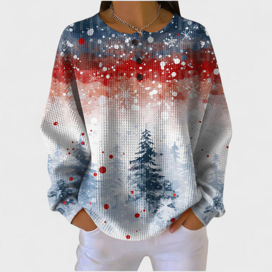 Women’s Christmas Tree Print Pullover Sweater
