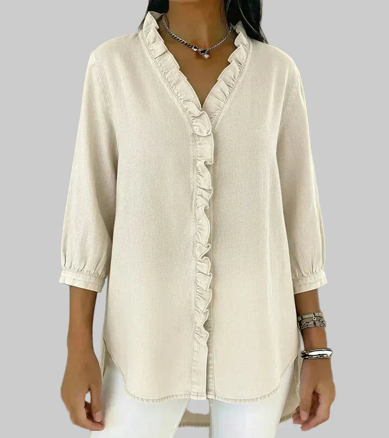 Abigail™ Elegant Denim Blouse