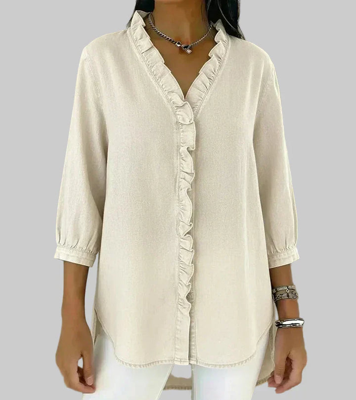 Abigail™ Elegant Denim Blouse