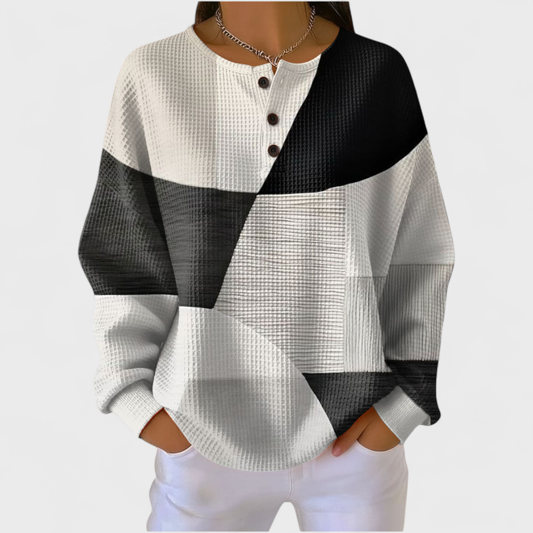 Women’s Geometric Color Block Pullover Sweater