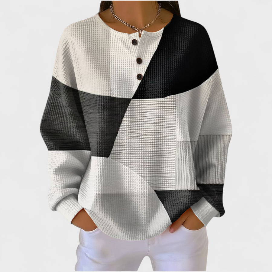 Women’s Geometric Color Block Pullover Sweater
