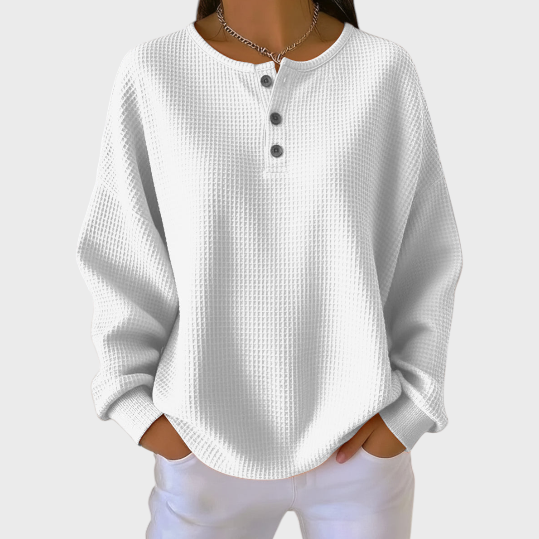 Women’s Button Neck Knit Pullover Sweater