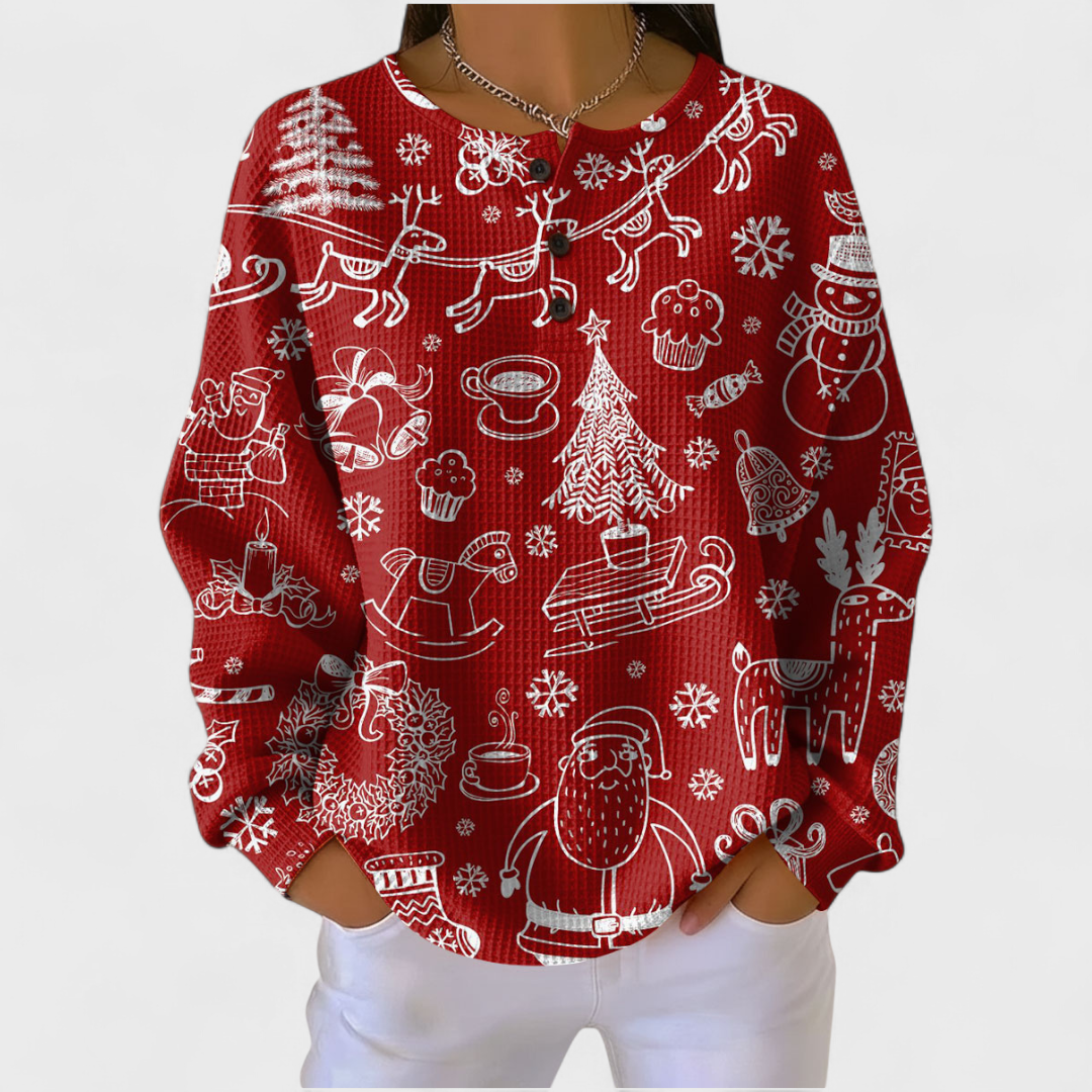Women’s Christmas Print Pullover Sweater