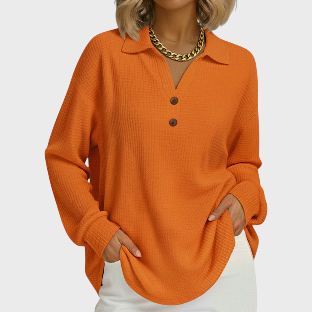 Women’s Button Neck Knit Pullover Sweater