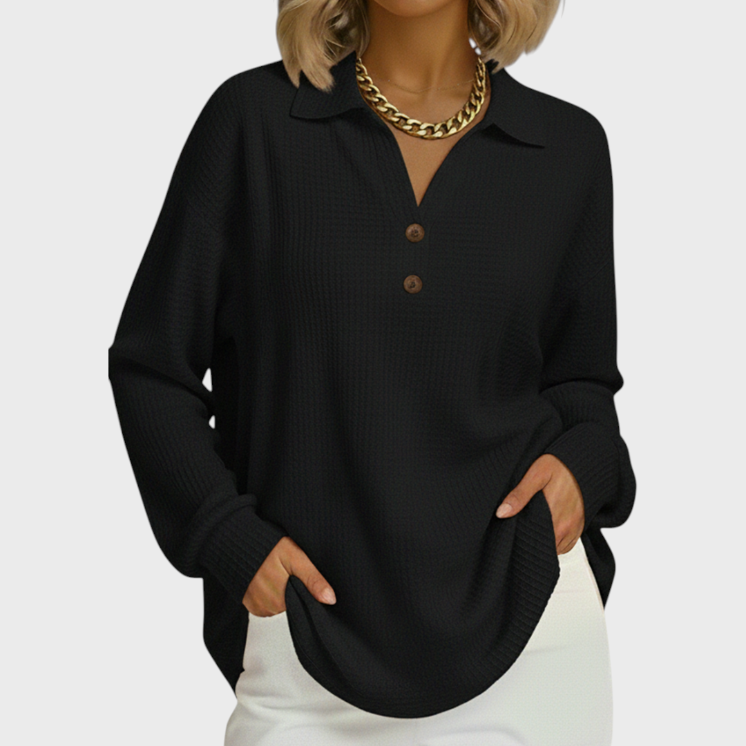 Women’s Button Neck Knit Pullover Sweater