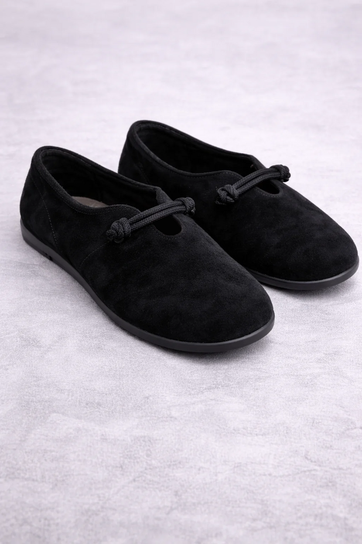 Livia | Suede Bow Slip-On Flats