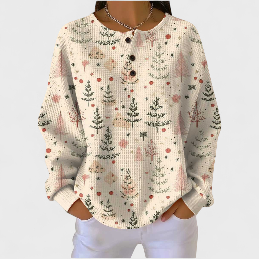 Women’s Long Sleeve Floral Print Midi Dress