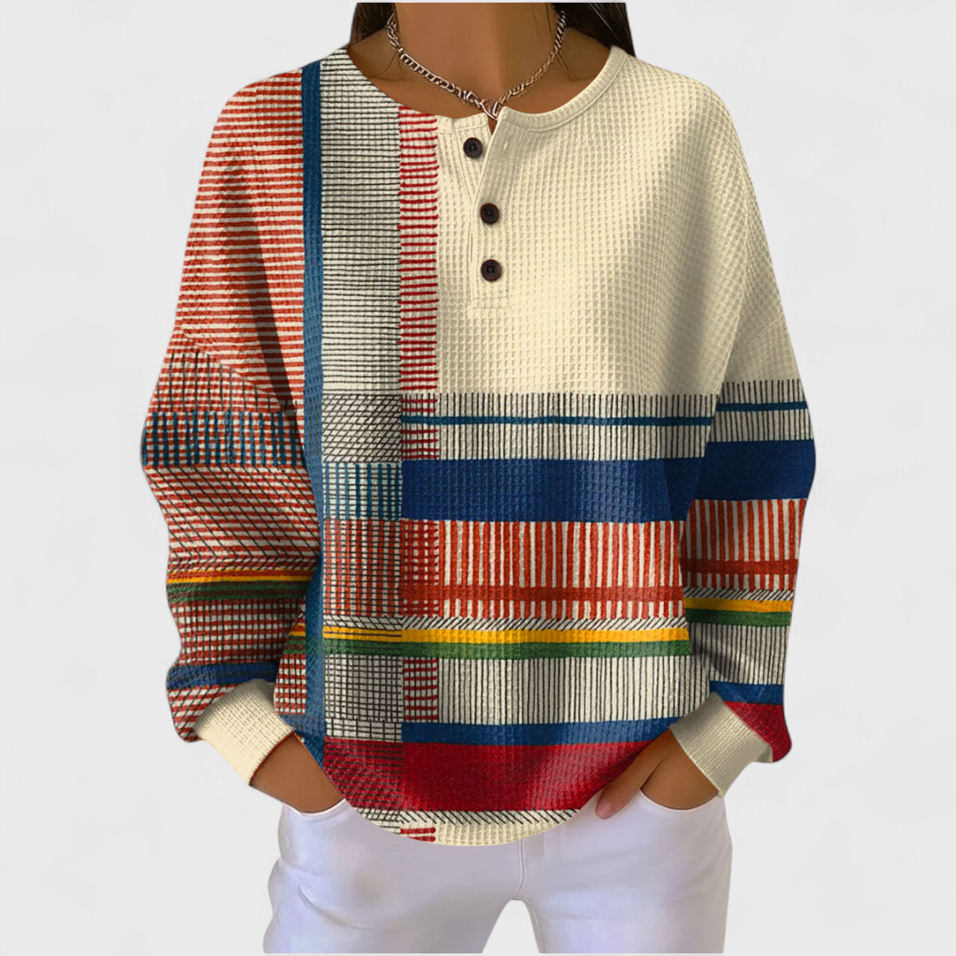 Women’s Multicolor Patchwork Pullover Sweater