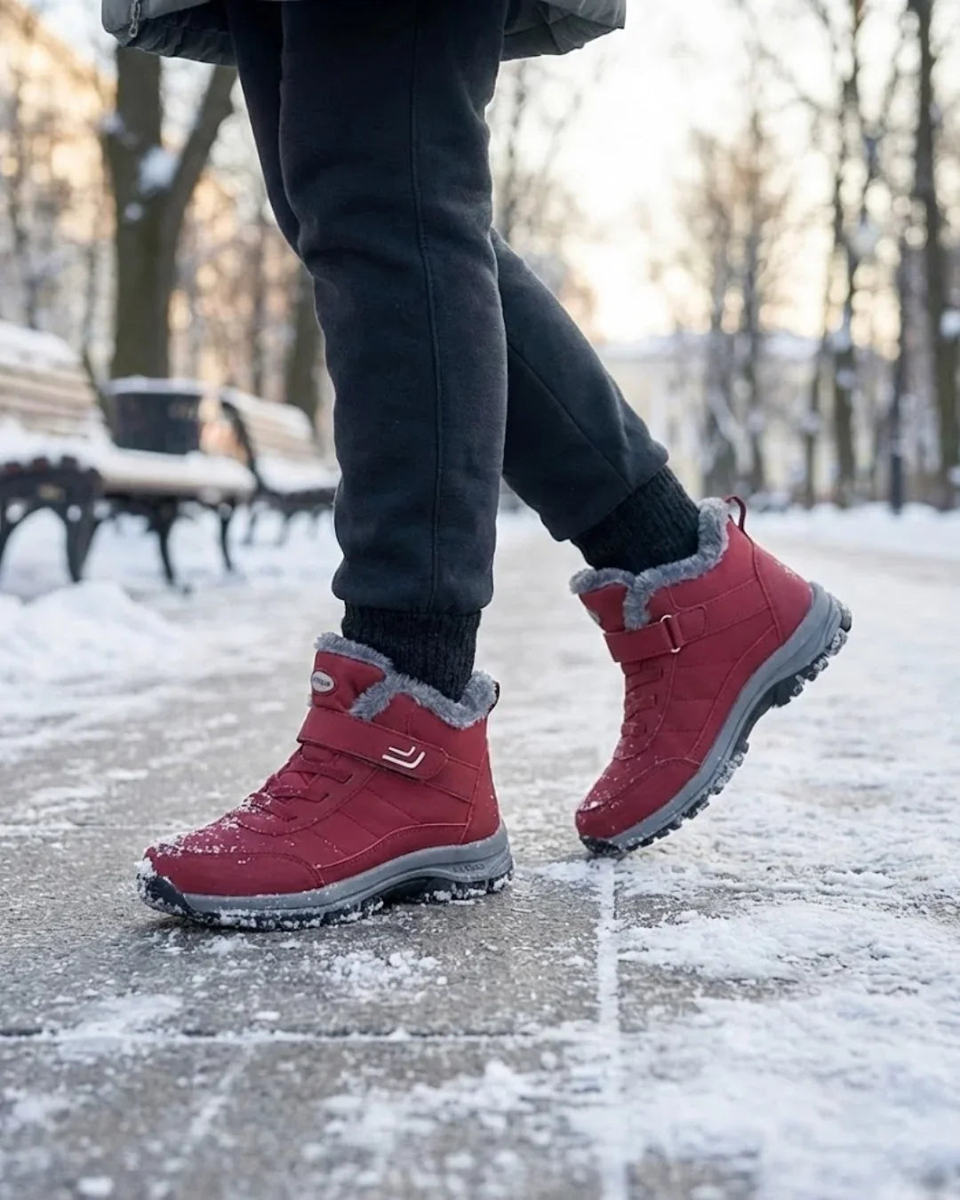 Women’s Plush-Lined Lace-Up Ankle Snow Boots