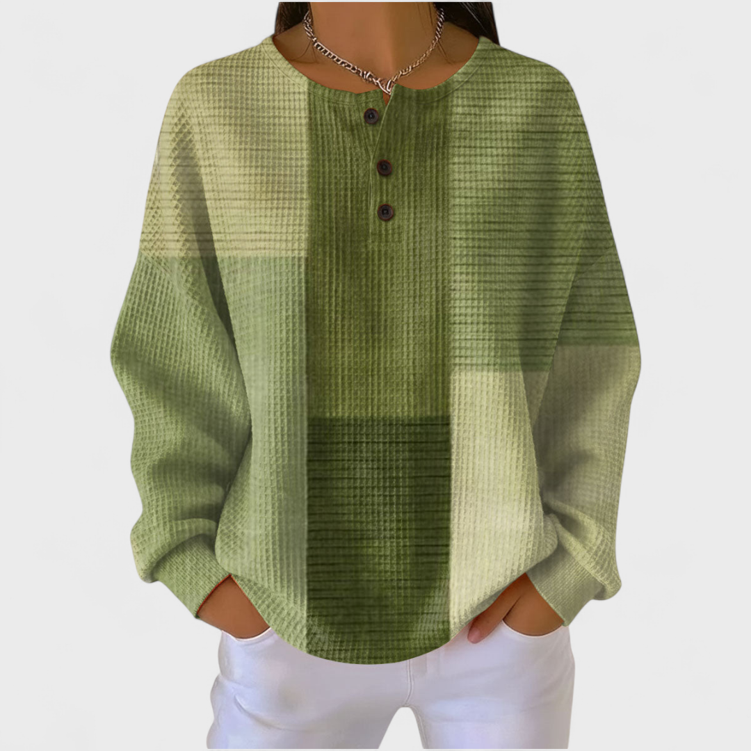 Women’s Solid Green Knit Pullover Sweater
