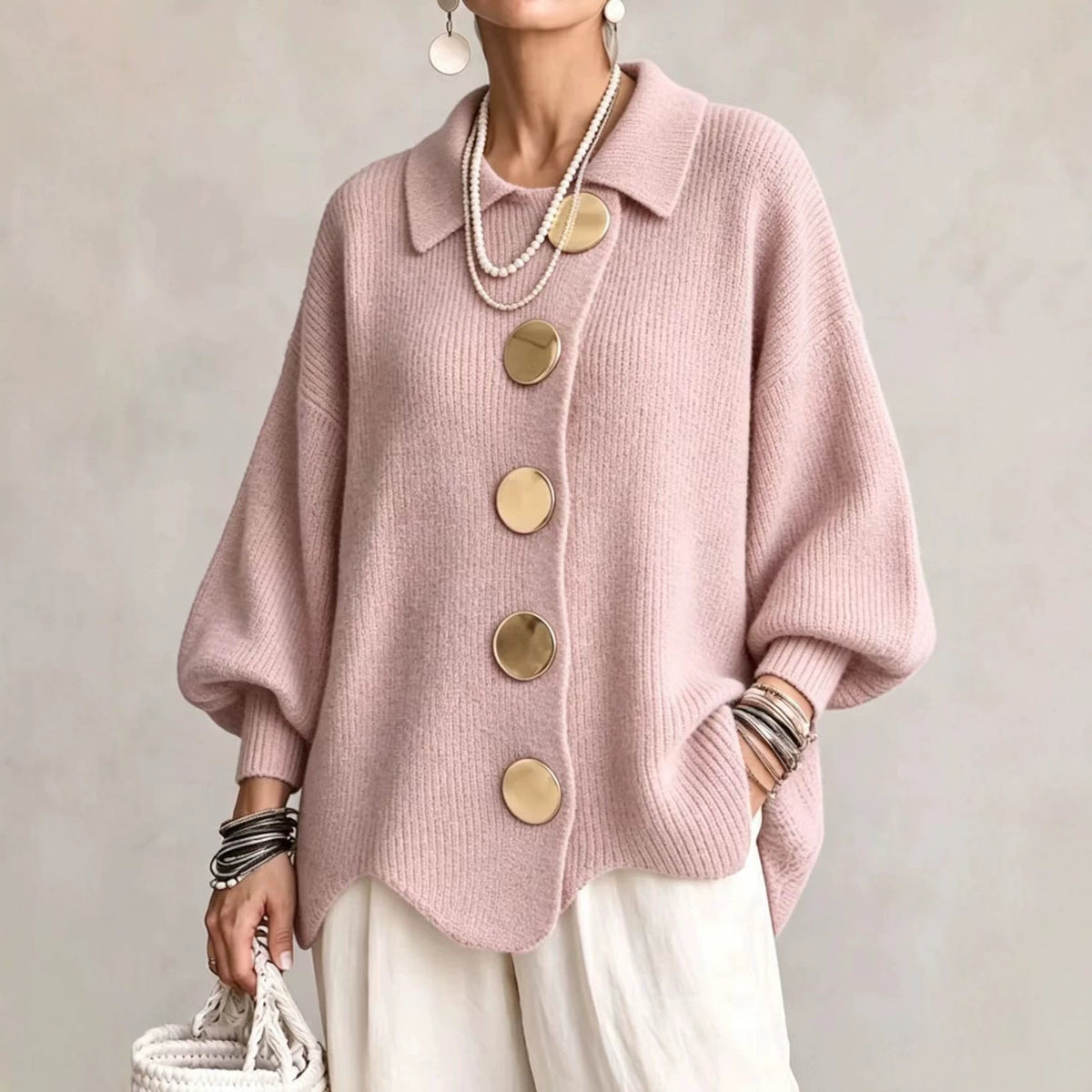 Women’s Oversized Collared Cardigan
