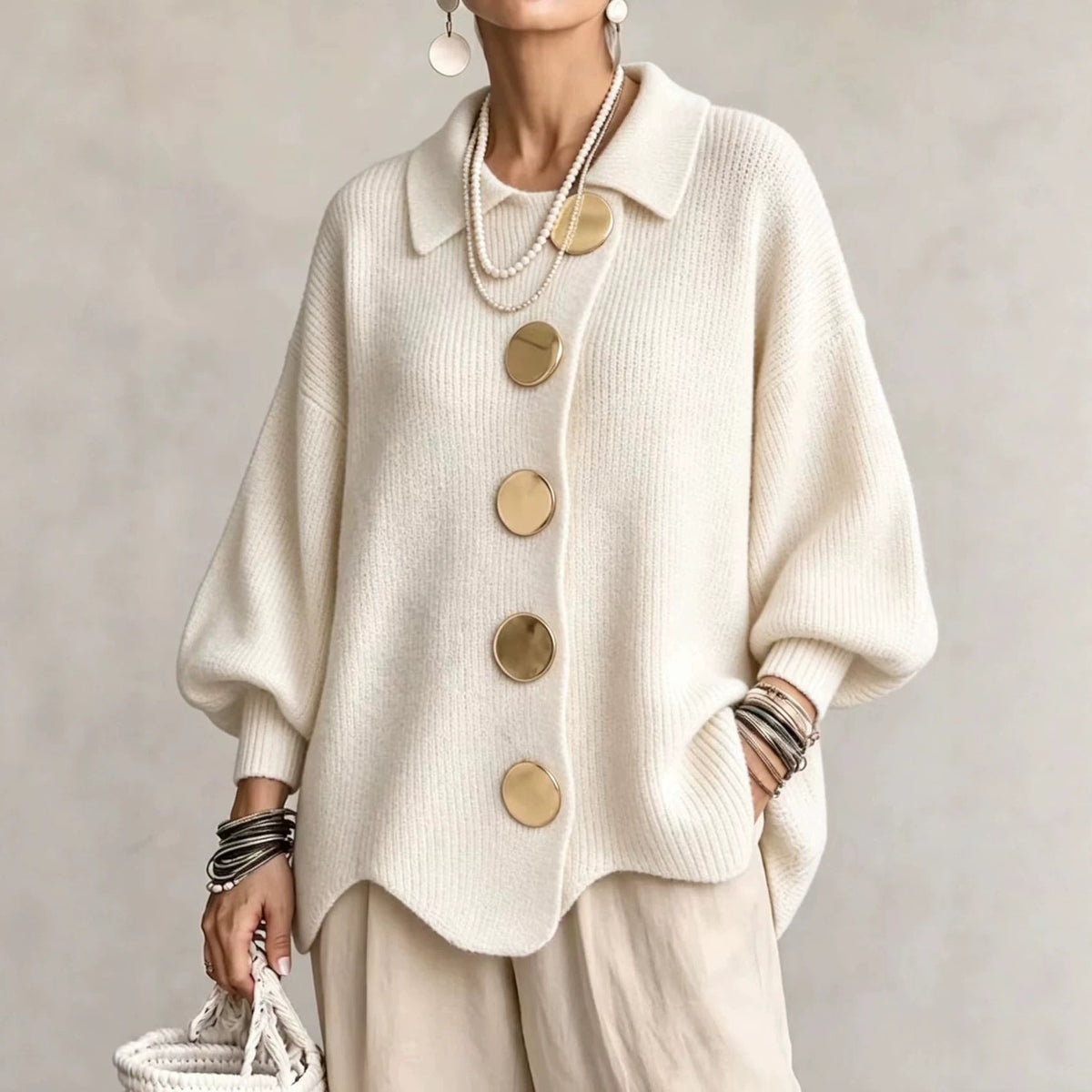 Women’s Oversized Collared Cardigan