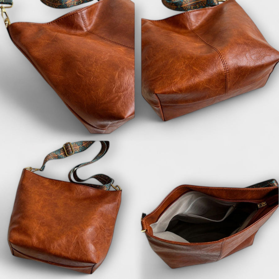 Women’s Vintage Brown Top Handle Shoulder Bag