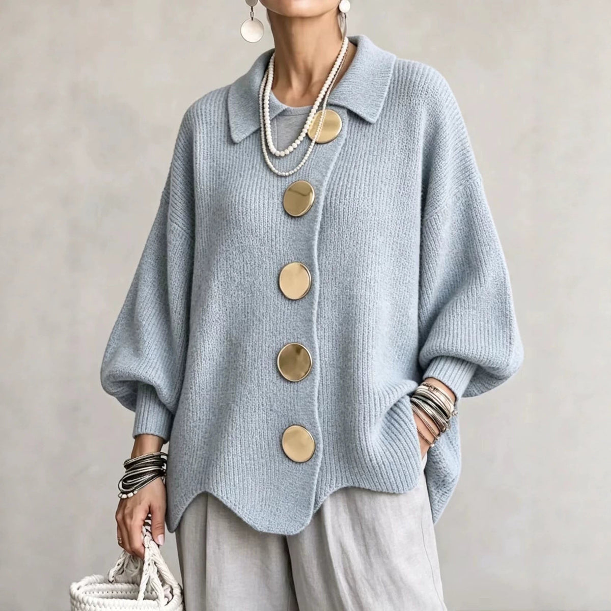 Women’s Oversized Collared Cardigan