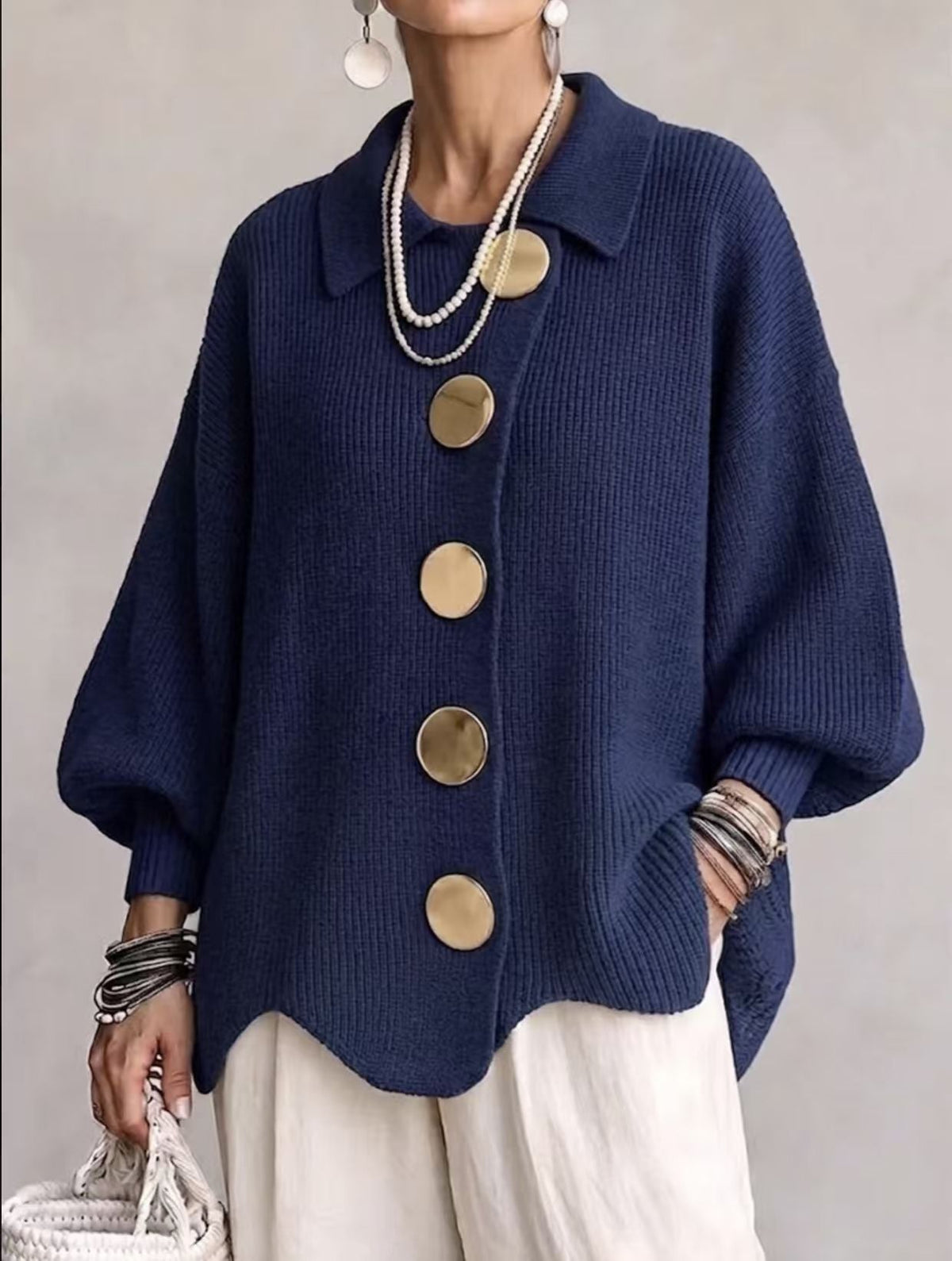 Women’s Oversized Collared Cardigan