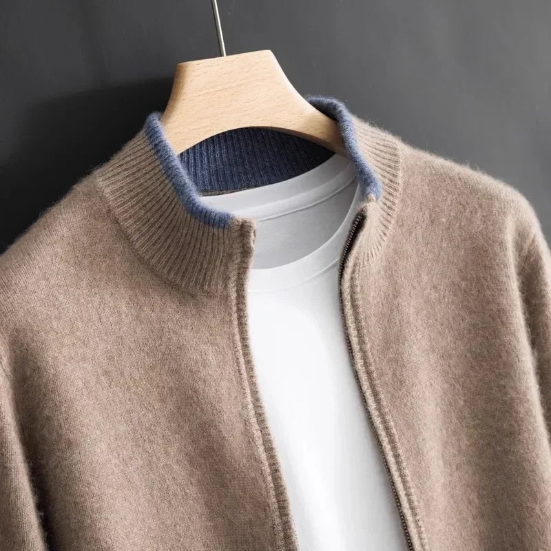 Men’s Full-Zip Ribbed Knit Cardigan