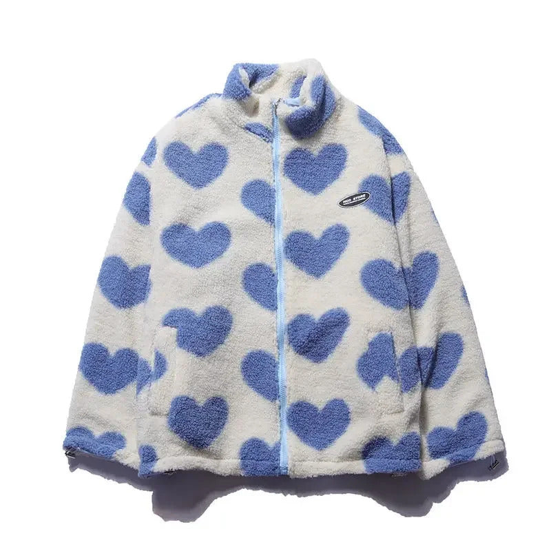 Women’s Reversible Heart Print Hooded Jacket