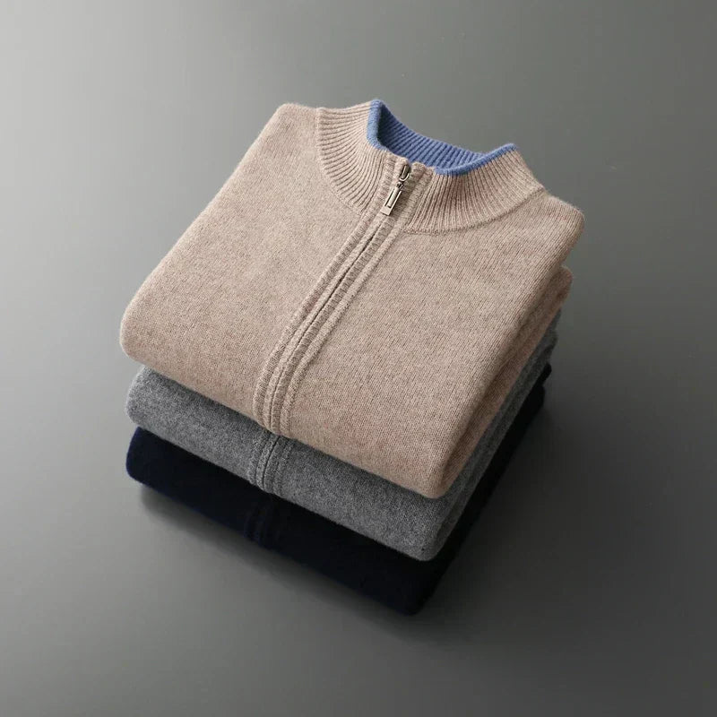 Men’s Full-Zip Ribbed Knit Cardigan