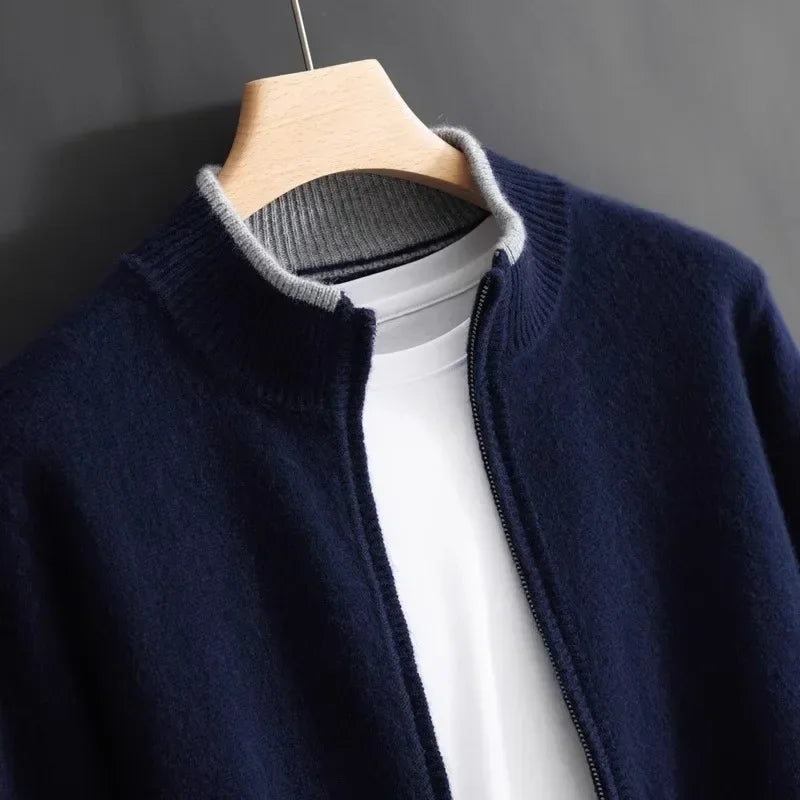 Men’s Full-Zip Ribbed Knit Cardigan
